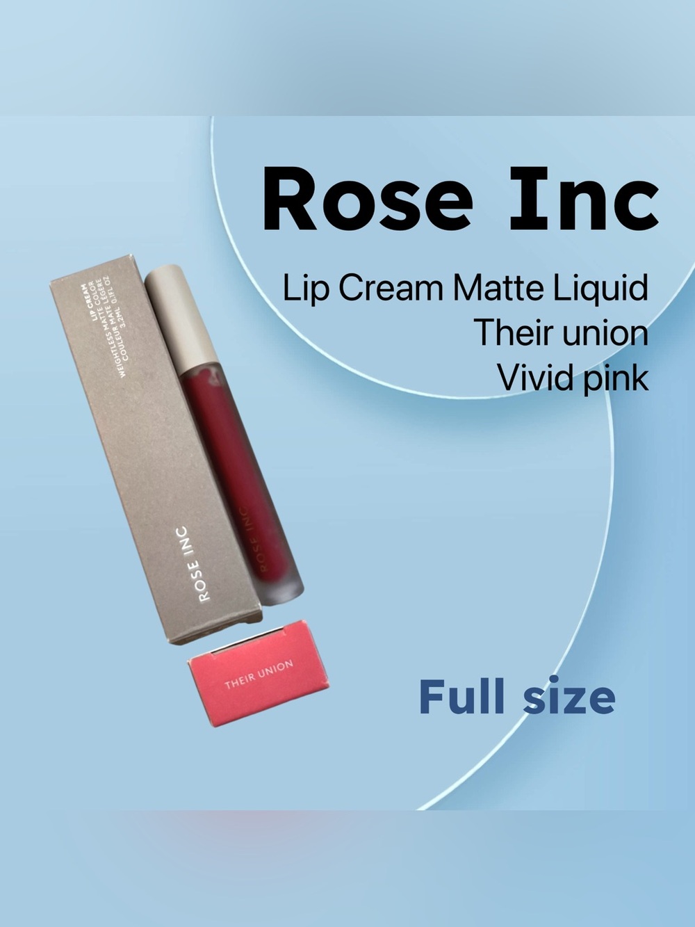 RARE🇺🇸🆕📦NIB ROSE INC |FULL| Vivid pink their union Cream Matte Liquid Lipstick